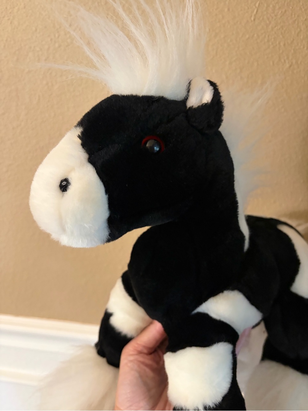 Animal Alley Black and White Plush Stallion Horse